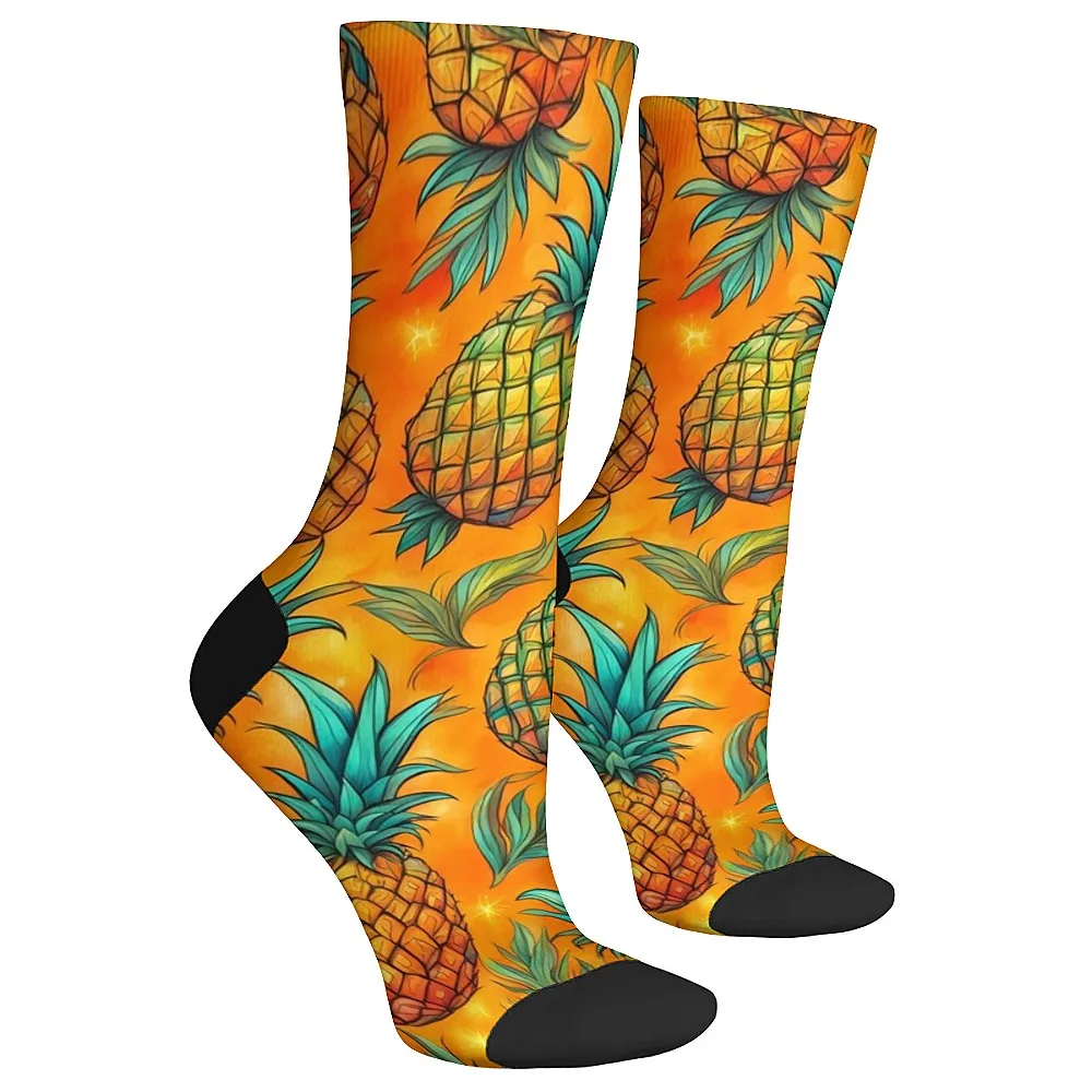 Neuheit Cartoon Ananas Socken Harajuku süße glückliche Socken Straße Hip-Hop Crew Socken bequeme lässige Sportsocken Urlaubsgeschenk