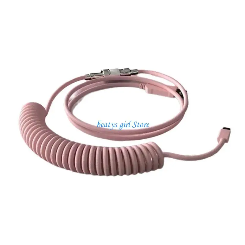 C7AB USB A To Type C Mechanical Keyboards Coiled Cable Detachable Aviation Cable