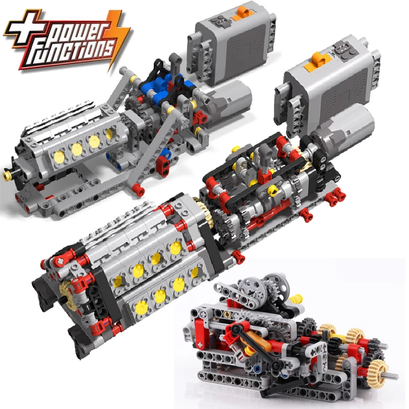 

Moc Creative Electric Diy High-tech Parts Assembled Building Blocks Motor Gearbox Reverse Gear Mechanical Group Model Engine Toy