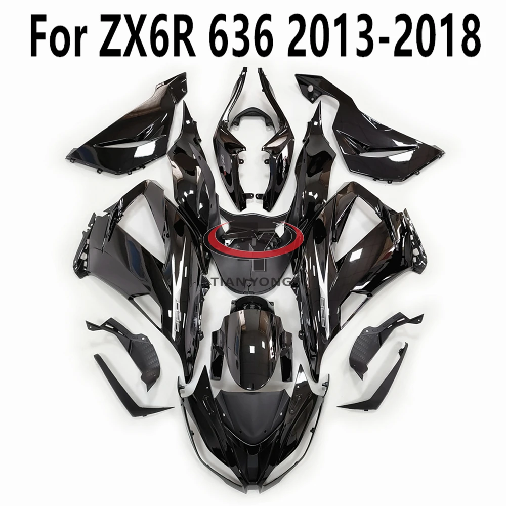 

Bodywork Cowling For Kawasaki ZX6R ZX 6R 636 2013-2014-2015-2016-2017-2018 Full Fairing Kit Bright black printmaking