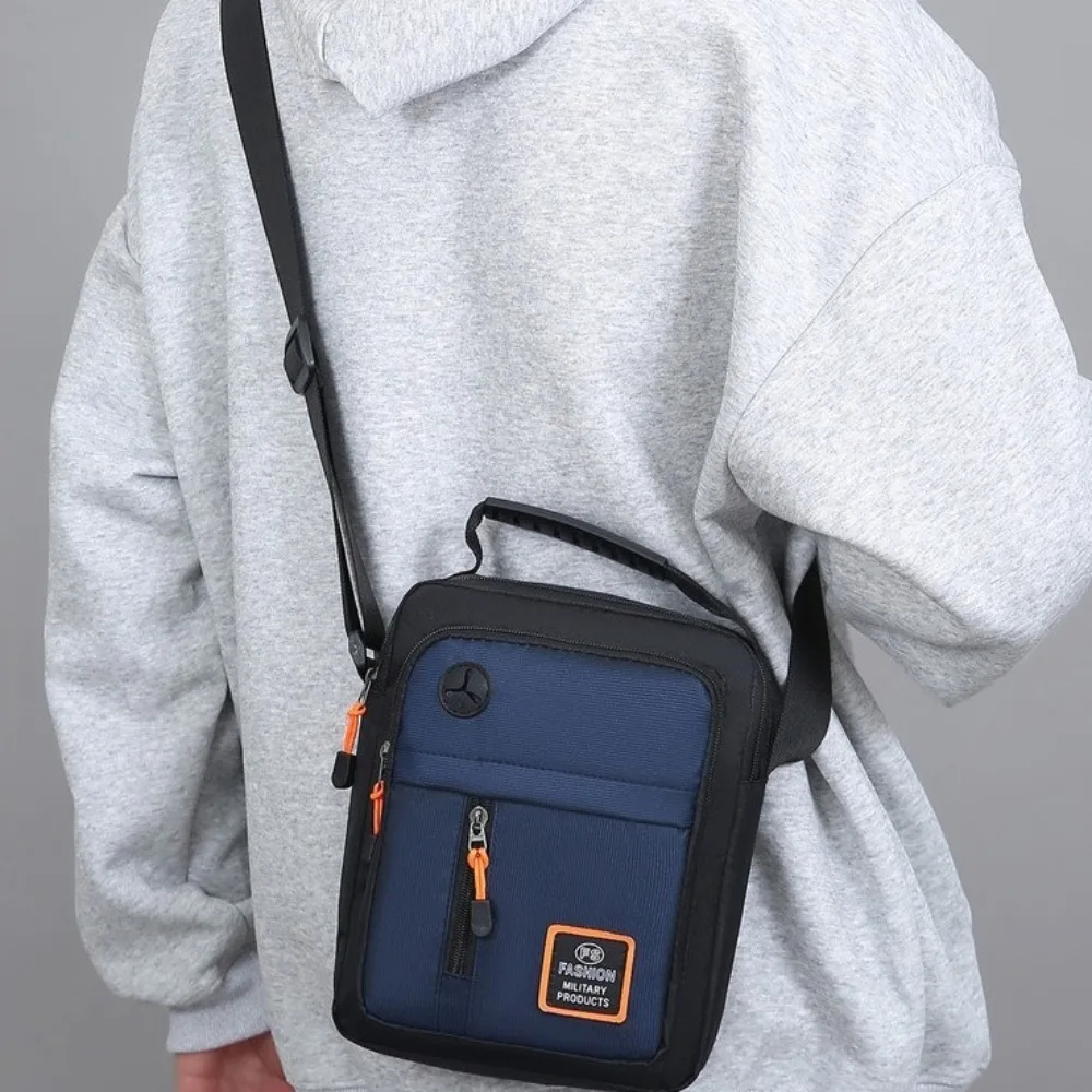 

Simple Oxford Men Shoulder Bag Large Capacity Multi-pockets Men's Business Bag Square Waterproof Nylon Crossbody Bag Sports