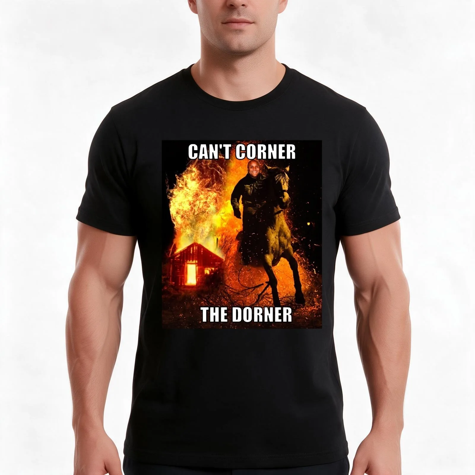 Can't Corner the Dorner. T-Shirt Summer Casual Cotton Tee Oversized Streetwear Tops Vintage Graphic Print Unisex Men Women