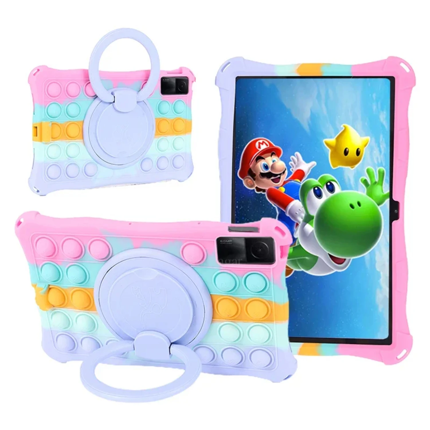 Stylish and Durable Protective 10.6'' Silicon Rotating Pad Cover Case with Convenient Push It Handle - Bubble Mi Tablet SE 2023