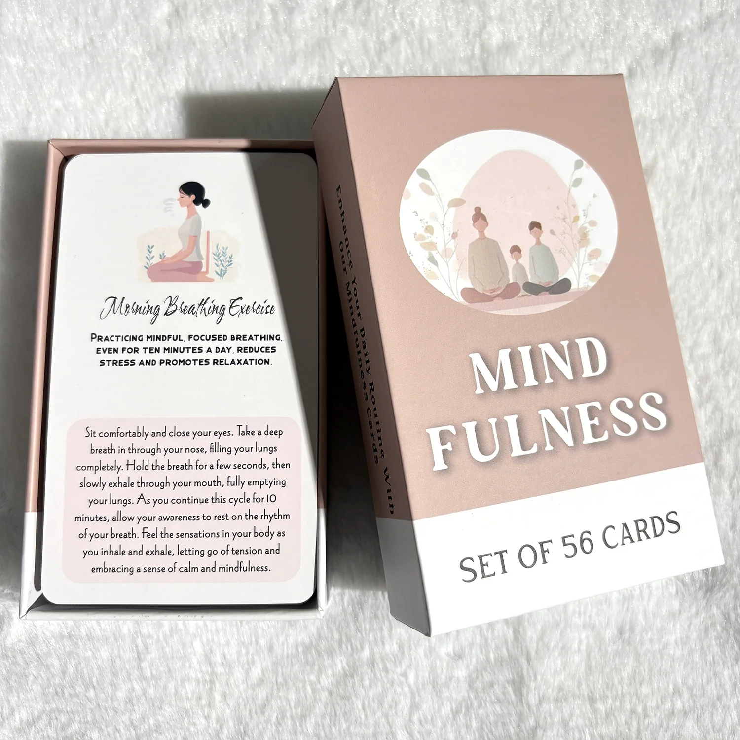 56PCS 12x7cm Mind Fulness Oracle Cards Tarot Deck Stress Relief Focus Liberation Rune Gra planszowa Rekwizyty