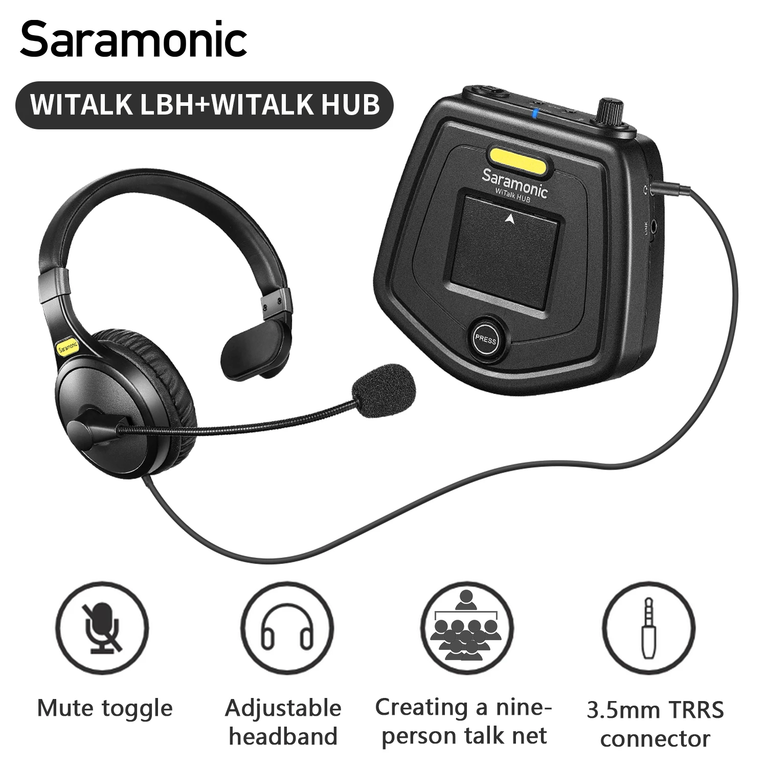 

Saramonic WiTalk HUB Dual-Channel Mini Base Station for Witalk Intercom System Full-duplex Communication Extend Multiple USE