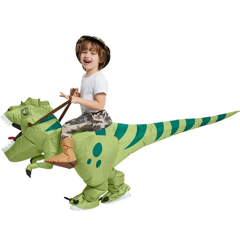 Vêtements Gonflables de Cosplay de Dinosaure Vert pour Enfant et Adulte, Vêtements Amusants de Fêtes à Thème d'Halloween, Nouvelle Collection