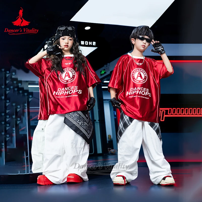 Kinderen Jazz Drum Prestaties 2-delige set Hiphop Lange of korte mouwen Breaking Dance Training Kleding Danser Vitaliteit