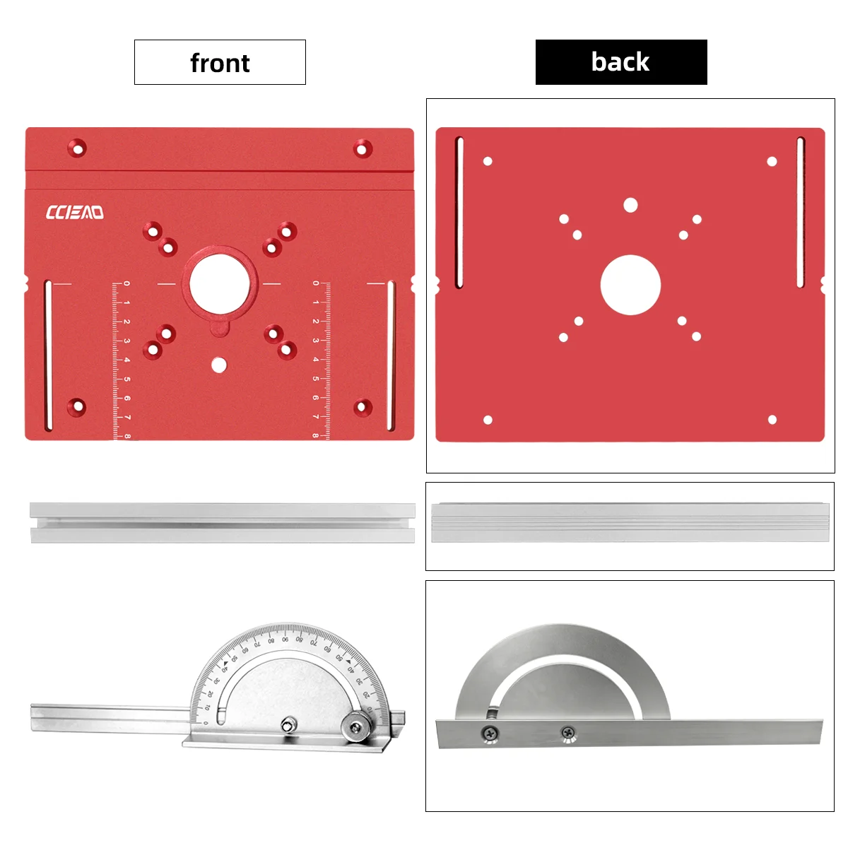 Aluminium-Fräserlift-Basis-Set mit Einlegeplatte, präzise einstellbares Fräserlift-System für Trimmer und Holzbearbeitungs-Werkbank – Detail 8