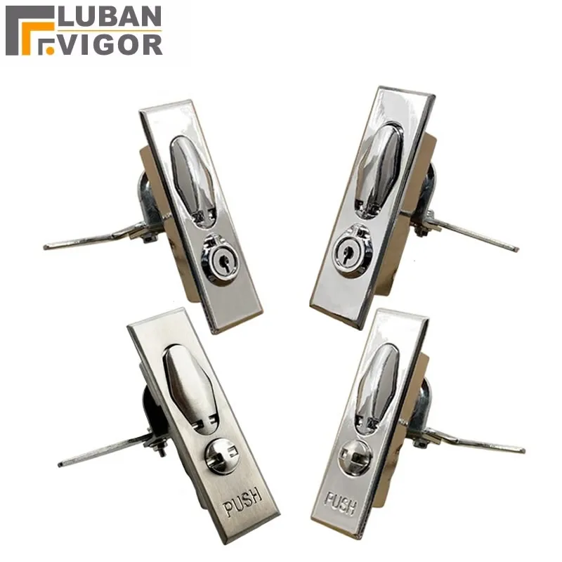 MS505 Cabinet Door Lock with 2 keys Zinc Alloy Plane Bounce Lock Easy to install for Electrical Cabinet Distribution Box Locker