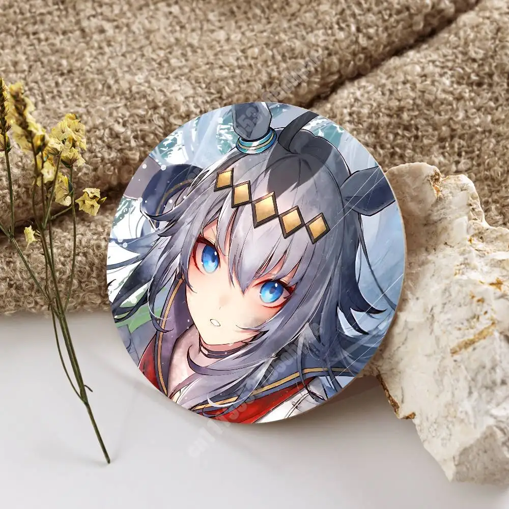 UmaMusume Oguri Cap Cinderella Gray Wooden Cup Mat Cappuccino Vodka Juice Water Coaster for Flower Shop