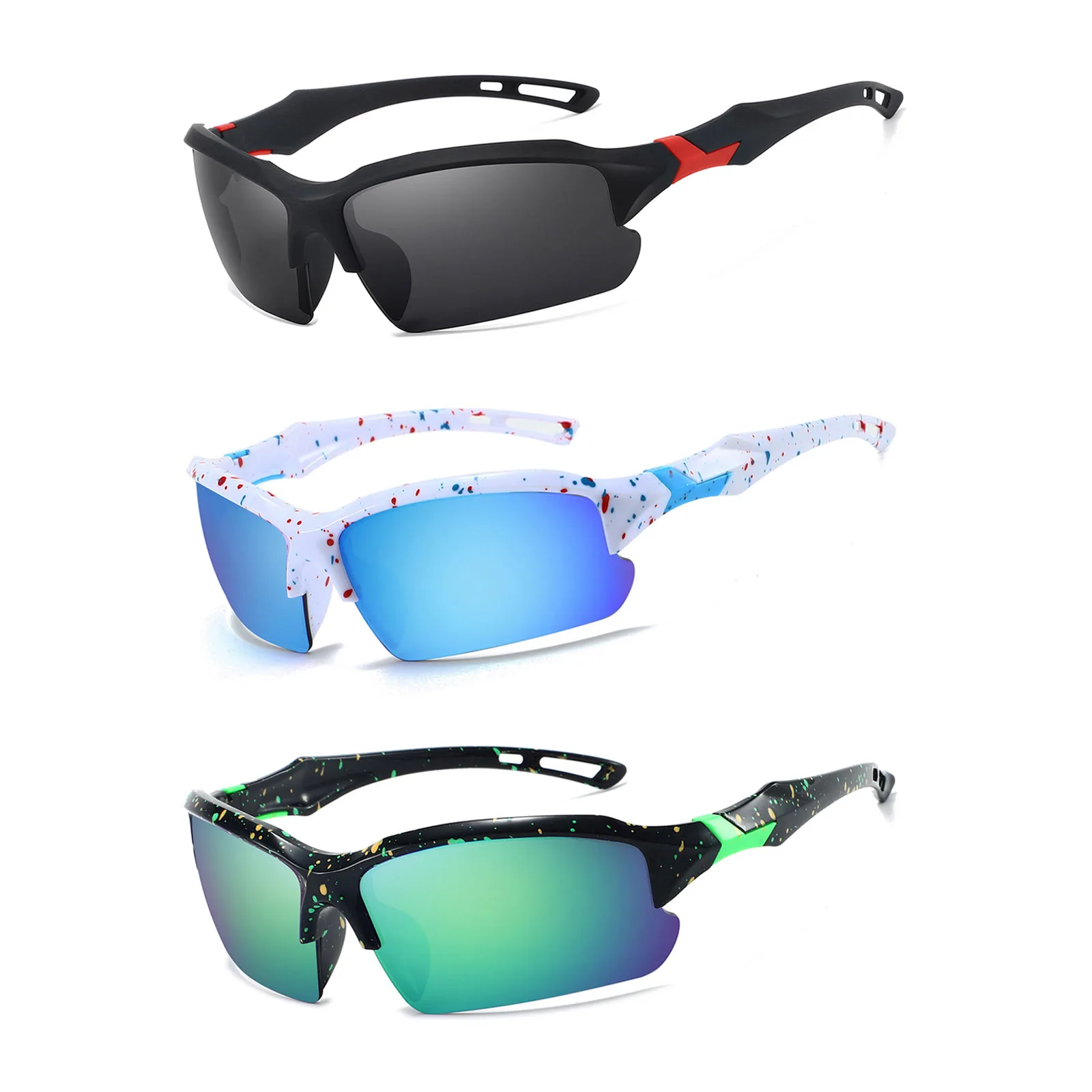 3 Pairs Brand New Sunglasses Men Women Sun Glasses Fishing Eyewear UV400 Cycling Hiking Baseball Softball Outdoor Sport Goggles