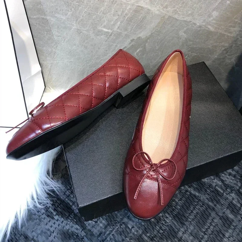 جولة اصبع القدم الباليه الشقق للنساء ، أحذية الرقص عارضة مريحة ، ربطة عنق حلوة ، جودة عالية ، حجم كبير 34-42