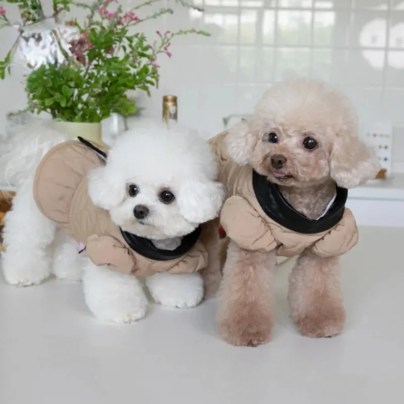 Puppy Fashion Winter Pet Cotton Windbreaker Dog Thickened Dress Cute Pet Dog Clothing Teddy Clothing Designer Puppy Clothes