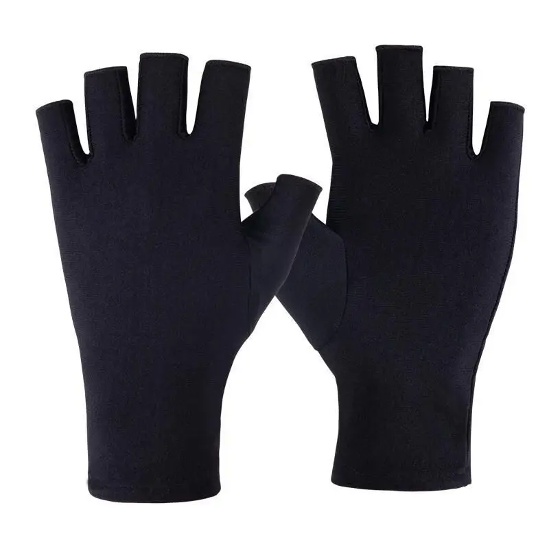 Women Anti-UV Half Fingers Gloves Summer Stretch Thin Semi-Finger Driving Gloves Anti-Slip Ladies Sunscreen Fingerless Mittens