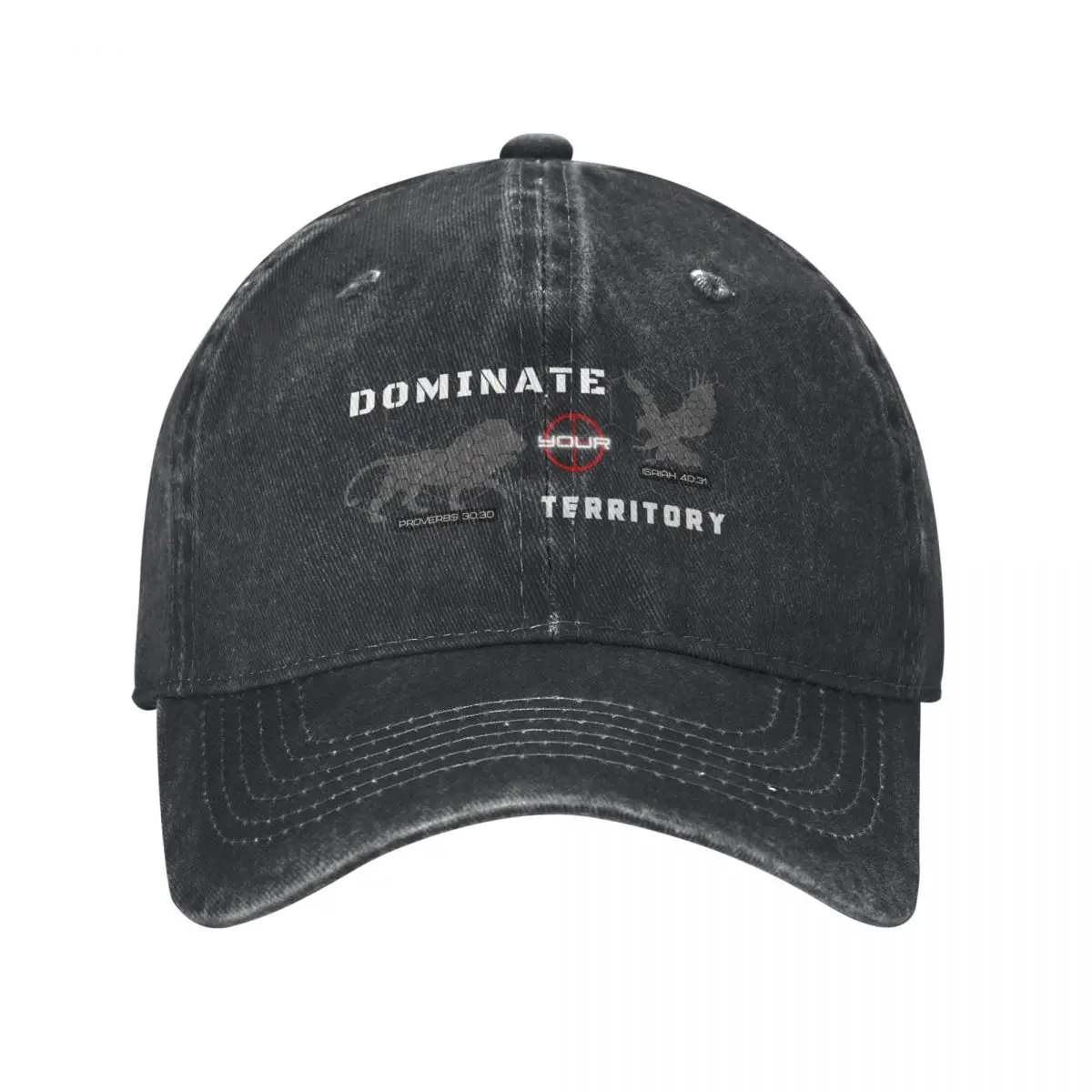 JRB Designs - Dominate Your Territory (Proverbs 30:30, Isaiah 40:31) Baseball Cap Rave Hip Hop Women's Men's