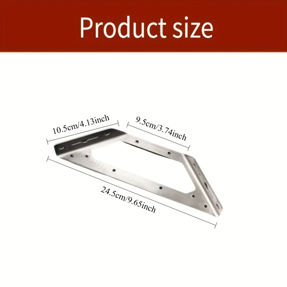 Heavy Duty Stainless Steel Hollow Triangular Brackets Shelf Support Brackets for Bookshelves Storage Shelves Table Cabine