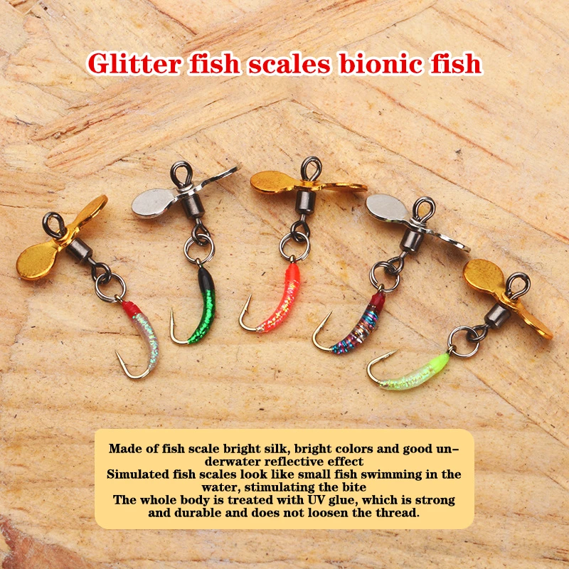 5pcs Fly Hooks Flies Insect Lures Bait Fly Fishing Decoy Bait Sequins Fishhook Trout Nymph Fly Fishing Lure Natural Insect Bait