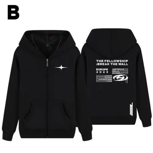 ATEEZ THE FELLOWSHIP BREAK THE WALL Hoodies Sweatshirts Zipper Coats Jacket Kpop Merch Clothes