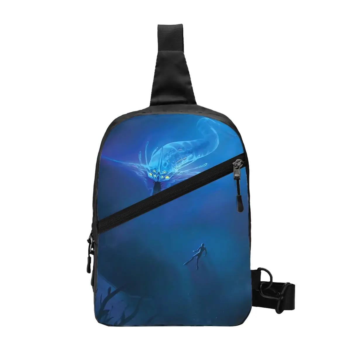 Subnautica - Ghost Leviathan Chest Bag Men Sling Crossbody Backpack Chest Bag Traveling Hiking Daypack Shoulder Bag