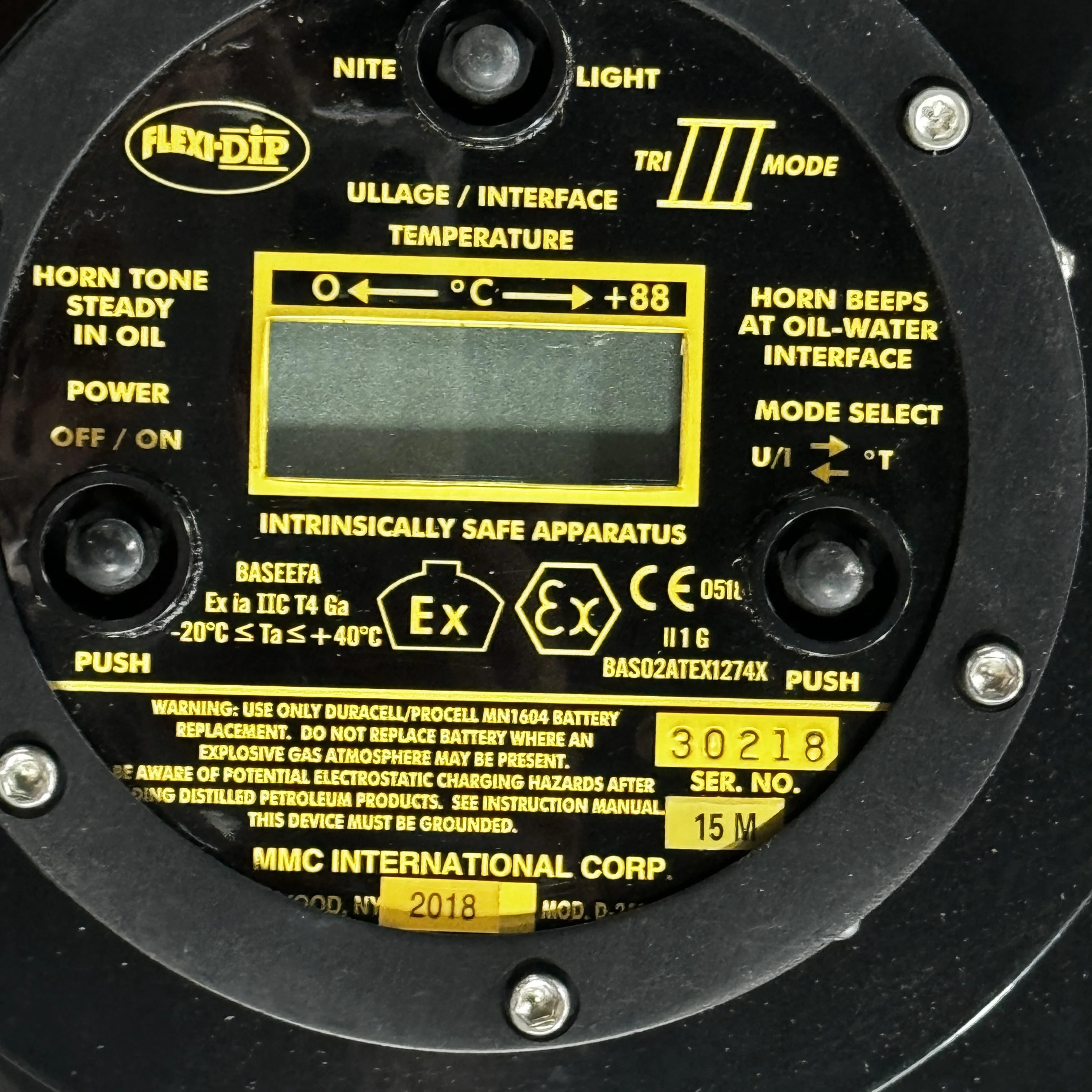 MMC FLEXIDIP / U.T.I TRI MODE CLOSED TANK GAUGING TAPE MODEL: D-2401-2 (15 M )