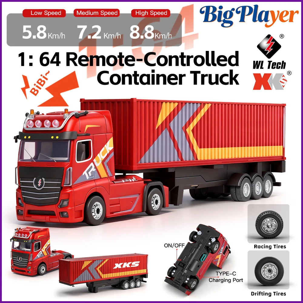 new-wltoys-6408-1-64-rc-car-4wd-mini-alloy-container-truck-drift-racing-24g-remote-control-tractor-with-trailer-toys-for-kids