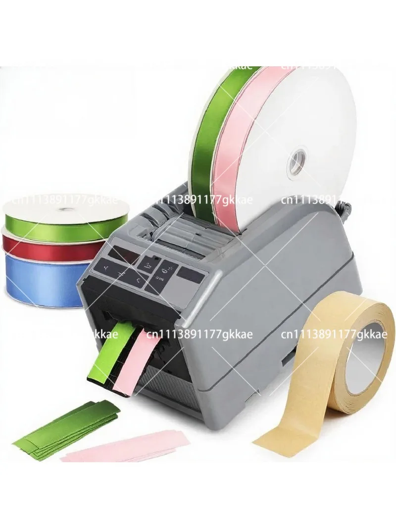 Electric Automatic Ribbon Belt Dispenser Cutting Machine 6-60mm Width 999mm Length