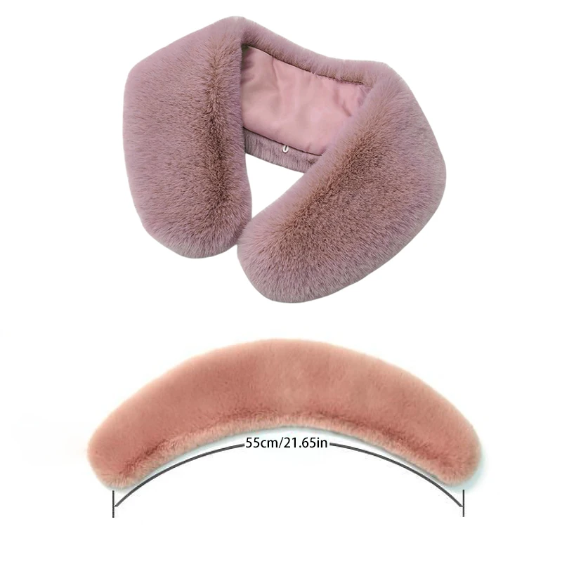 Winter Fluffy Faux Fur Collar For Women Plush Fake Fur Soft Warm Neck Warmer Fluffy Neck Collars Scarves For Down Jacket