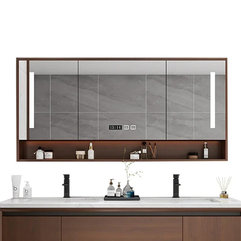 

Large Wood Mirror Cabinets Glass Perfume Bedroom Luxury Dressing Storage Mirror Cabinets