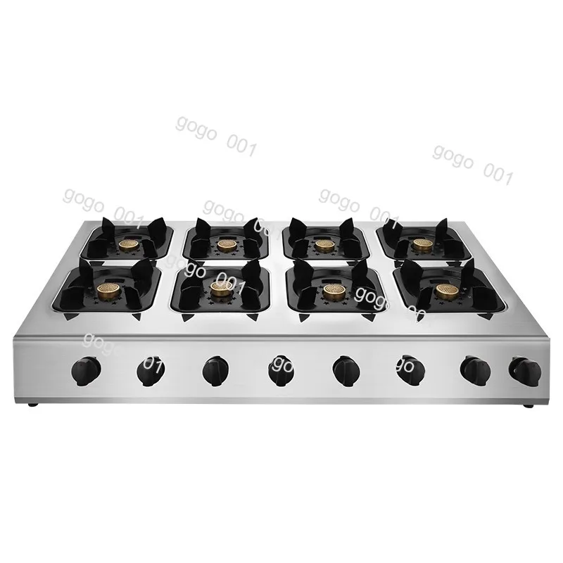 Commercial 4 Burner Stove with Wide Spacing, Medium Pressure  Cooktop for Wok Soup Kitchen Restaurant Use