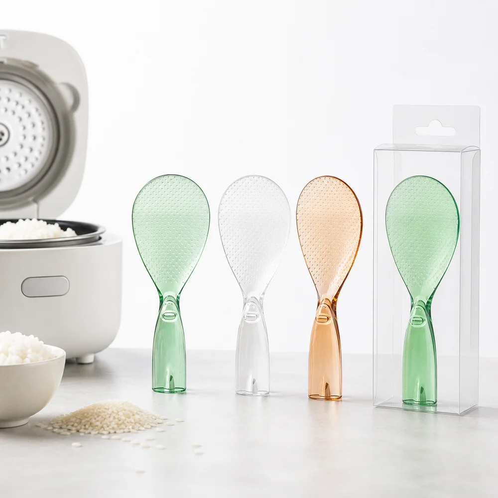 New Plastic Rice Paddle Nonstick Surface Heat Resistant Rice Spoon Thickened Textured Rice Cooker Spoon Kitchen Serving