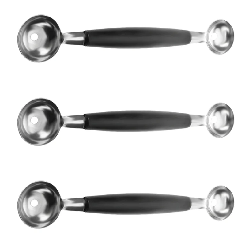

ABUN-3X Double Ended Headed Fruit Icecream Ball Spoon Melon Baller Parisienne Scoop 30Mm