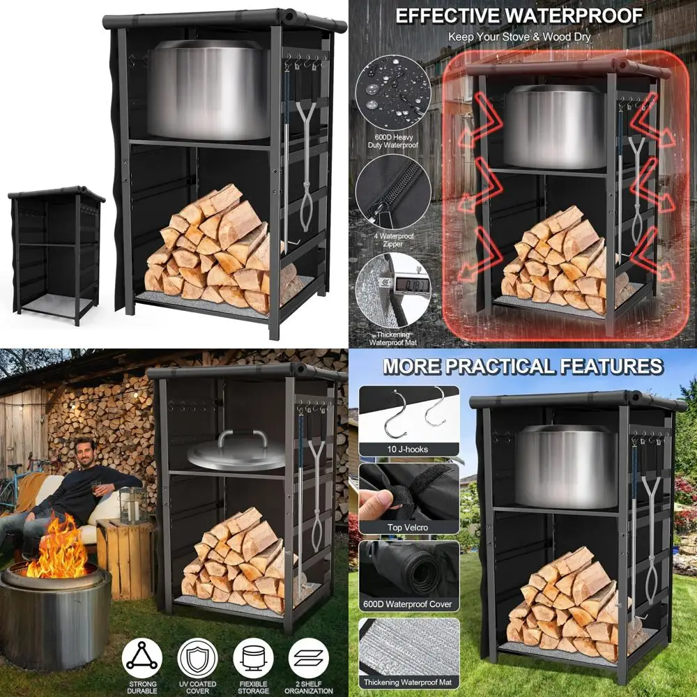 

Бездымный шкаф для хранения костра для моделей Solo Stove Yukon, Bonfire, Ranger с водонепроницаемой крышкой