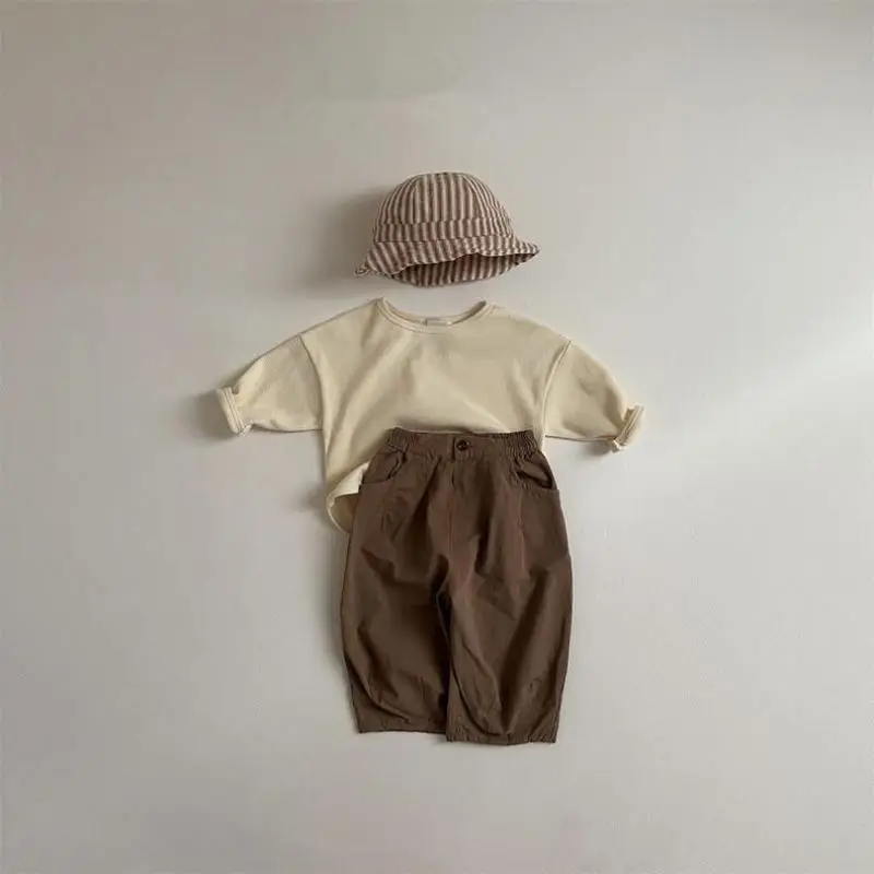 

2024 Autumn New Baby Solid Casual Pants Infant Boy Loose Trousers Toddler Girl Cotton Harem Pants Fashion Kids Clothes