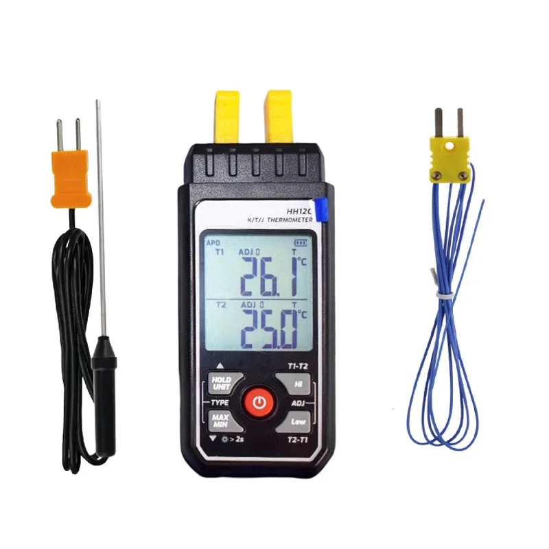 

Home Appliance Temperature Controller Dual Channel Wired Stainless Steel Thermometer Digital K/J /T Thermocouple Probes