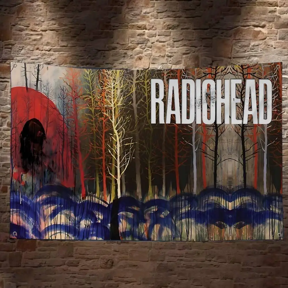 Band R-Radiohead OK Computer Creative Pattern Hanging Flag Polyester Printed Banner Hand Pulled Flag