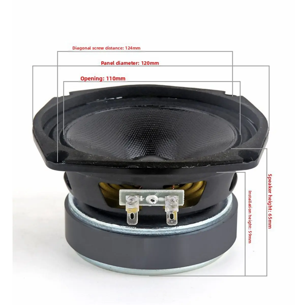 4.5 Inch Full Range Speaker 8 Ohm 50 Watt Composite Braided Basin 90mm Magnetic Steel Ceiling Speaker