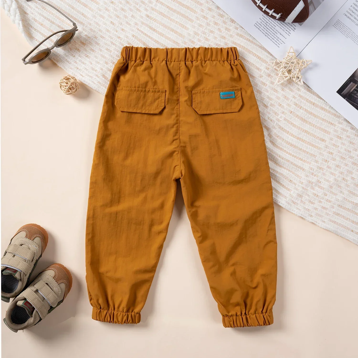 Children\'s Overalls Casual Fashion Cool Pants Boys Girls Pockets Solid Nylon Trousers Spring Fall Kids Street Clothing