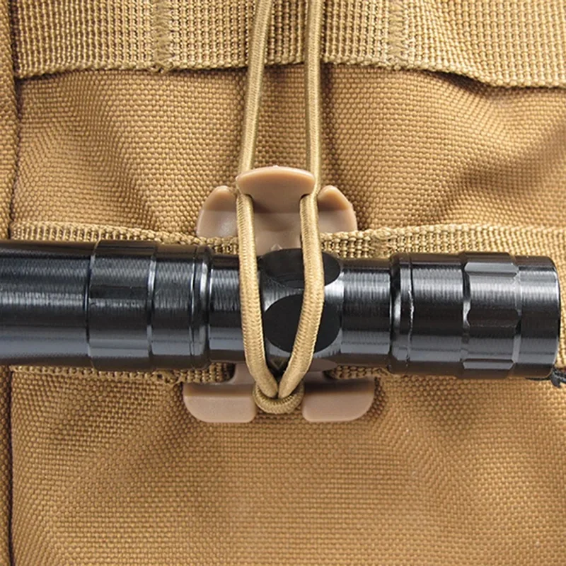 5pcs/Lot Molle Backpack Carabiner Buckle Fixed Clamp Travelling Easy Carrying EDC Elastic Rope Webbing Portable Parts