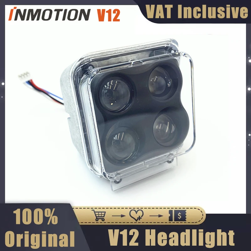 Original INMOTION V12 Electric Unicycle Front Light Assembly Monowheel Headlight Monowheel Spare Light Parts Accessories