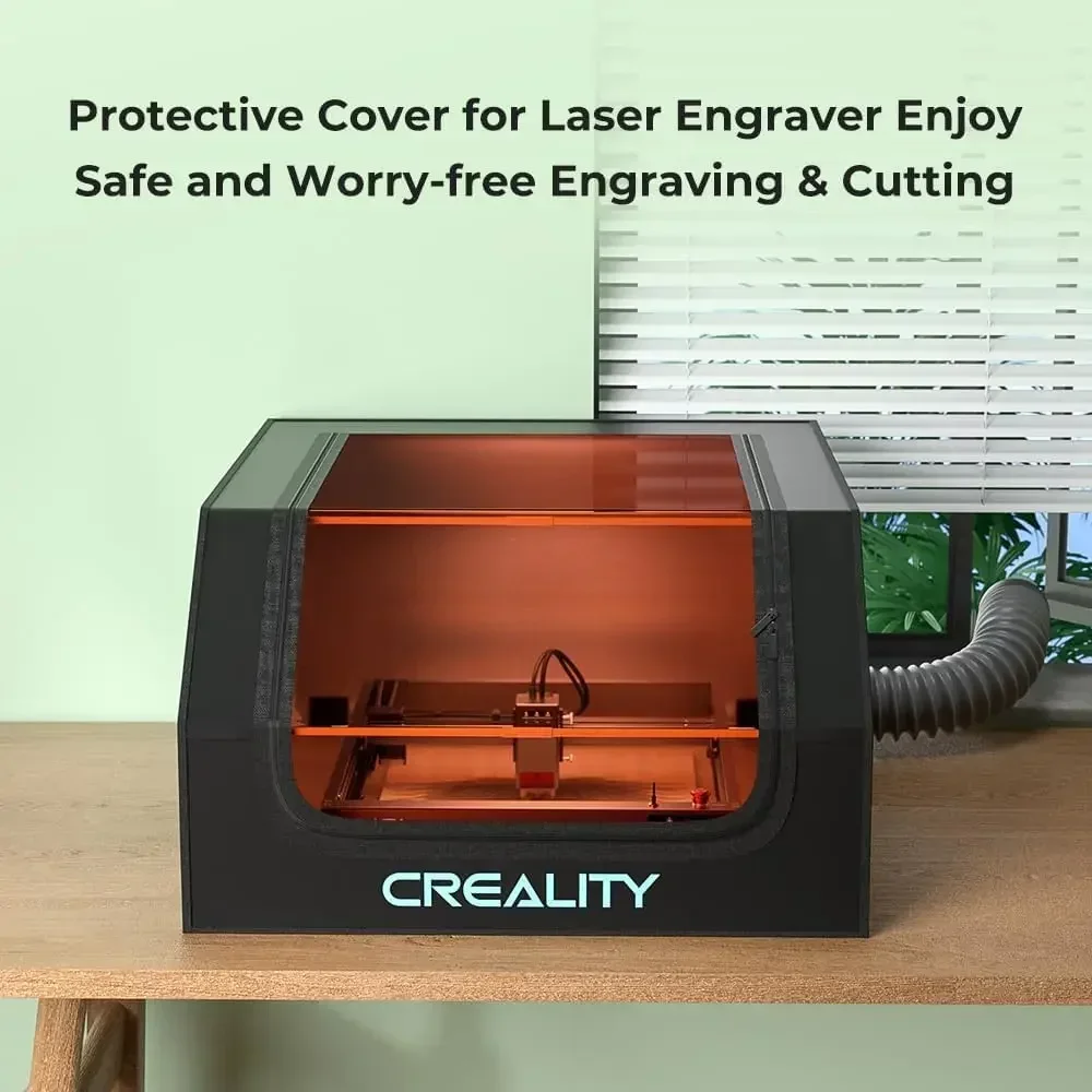 Creality Laser Engraver Protective Cover Fireproof Dustproof Eye & Laser Cutter Protective with Fan Pipe for Most Laser Engraver