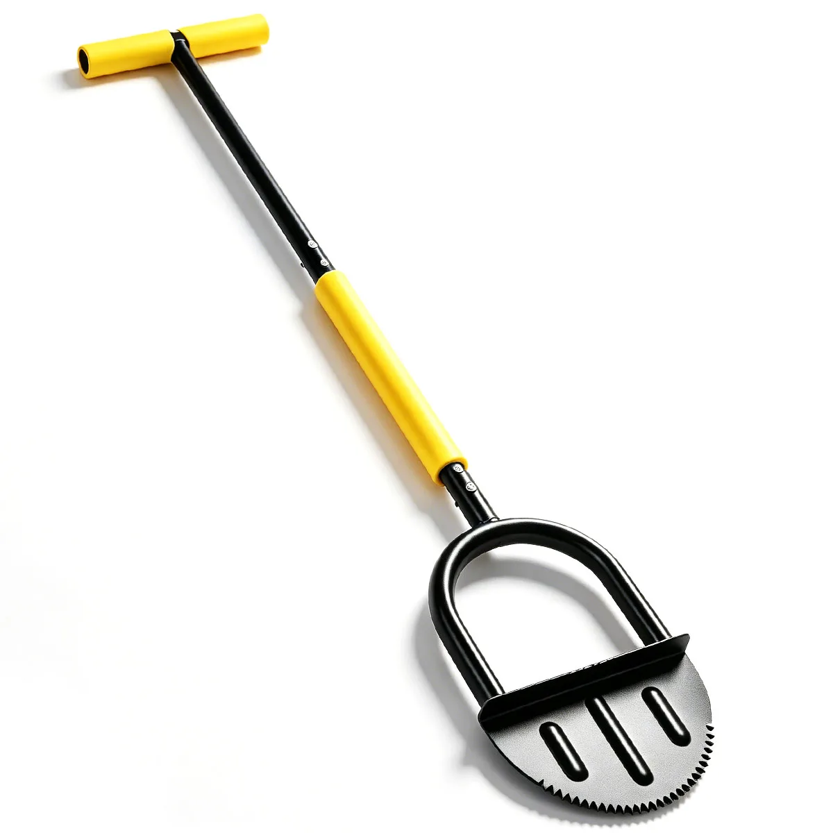 42.1in Heavy Duty Half Moon Lawn Edger - Sharp Serrated Blade for Clean Yard Borders, Ergonomic T-Handle for Easy Backyard Edging