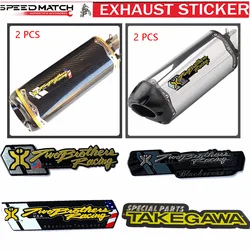 2 PCS For Two Brothers TAKEGAWA Motorcycle Exhaust Stickers Kawasaki Yamaha Suzuki Benelli Honda R1 R6 ZX6R Super Cub 110 K6 K7