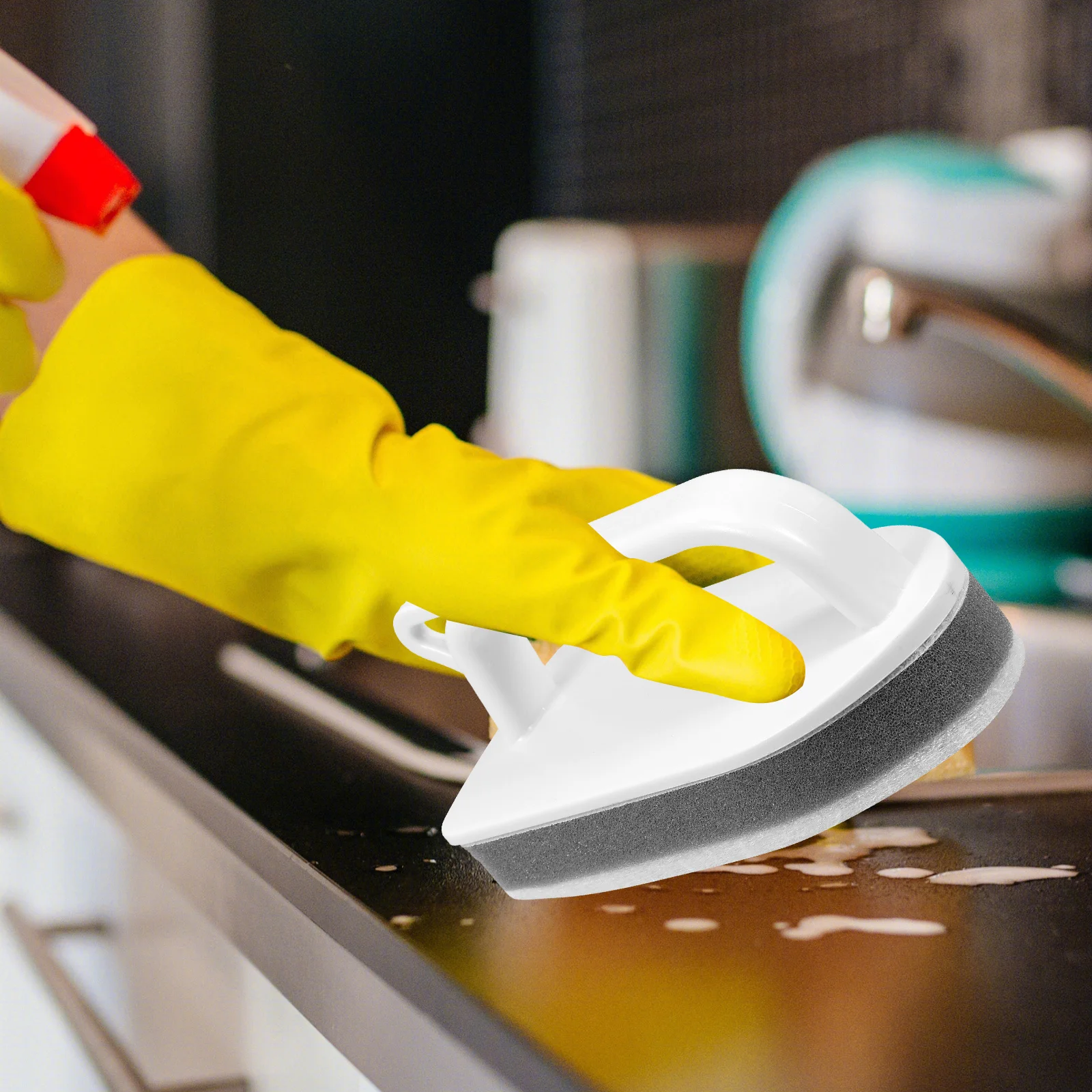 

1 set 1 Set Of Cleaning Sponge For Bathtub Tile Ceramics Handheld Kitchen Bathroom Scrub Multi-Use Surface Stain Removal Tool