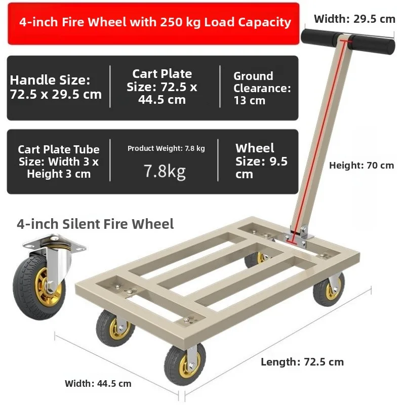 moving-helper-small-hand-pulled-cart-fishery-drag-car-home-use-foldable-quiet-square-steel-tube-hand-pulled-truck