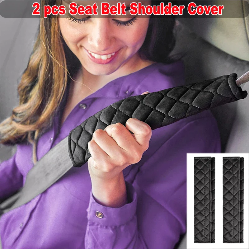 

2 pcs Seat Belt Shoulder Cover Soft Comfortable Shoulder Pad Plush Protective Cover Universal Car Accessories