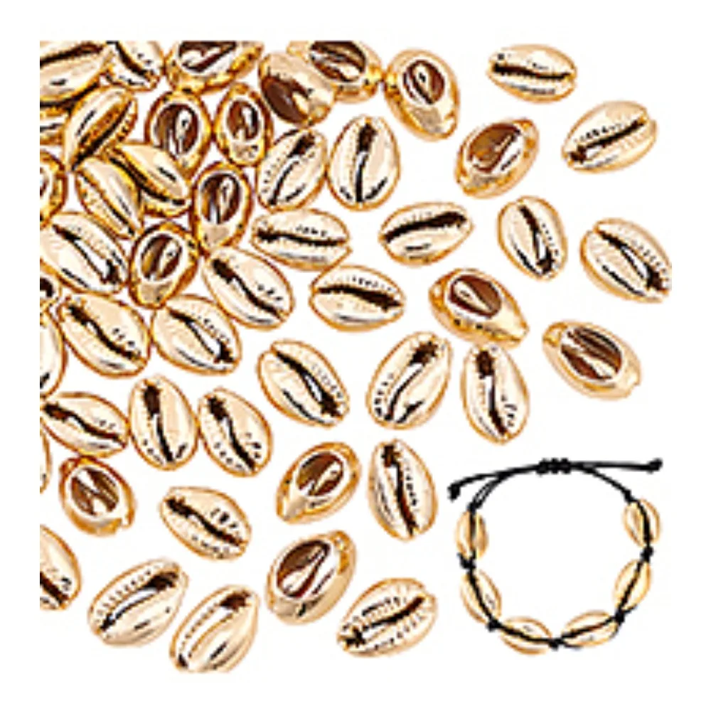 

1 коробка, гальванические бусины-ракушки, ракушки каури, 15 ~ 20x10 ~ 12x5 ~ 6 мм, отверстие: 12 ~ 14x2 ~ 3 мм, 50 шт.