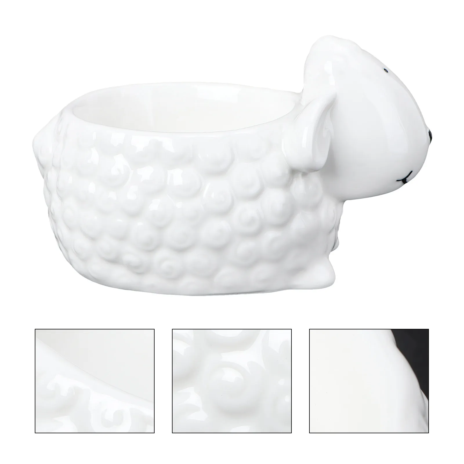 

1 шт. Детская керамическая миска для кормления в форме белой овечки, креативная домашняя посуда, мультяшная декоративная тарелка для еды