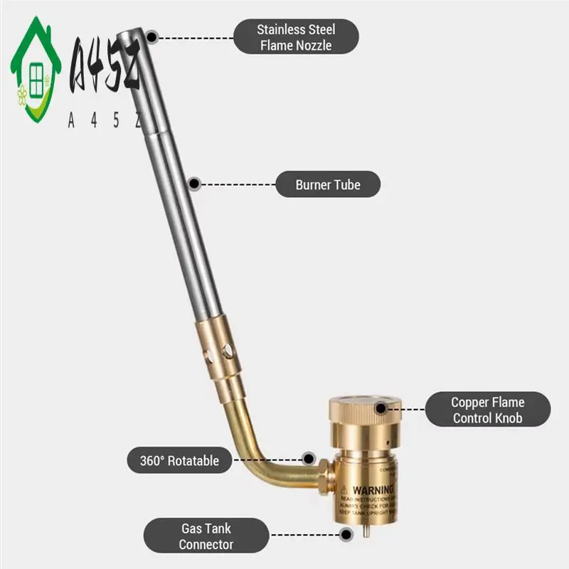 

A45Z-Propane Torch Head, High-Intensity Trigger Start Gas Torch For Soldering, Brazing, Welding - Efficient And Versatile