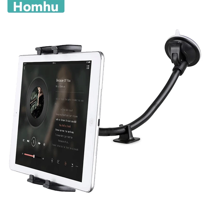 Universal Long Arm Car Windshield Tablet Stand Mobile Cellphone Mount Bracket Holder for 4-13.5 Inch IPhone 13 IPad Air GPS Mp4