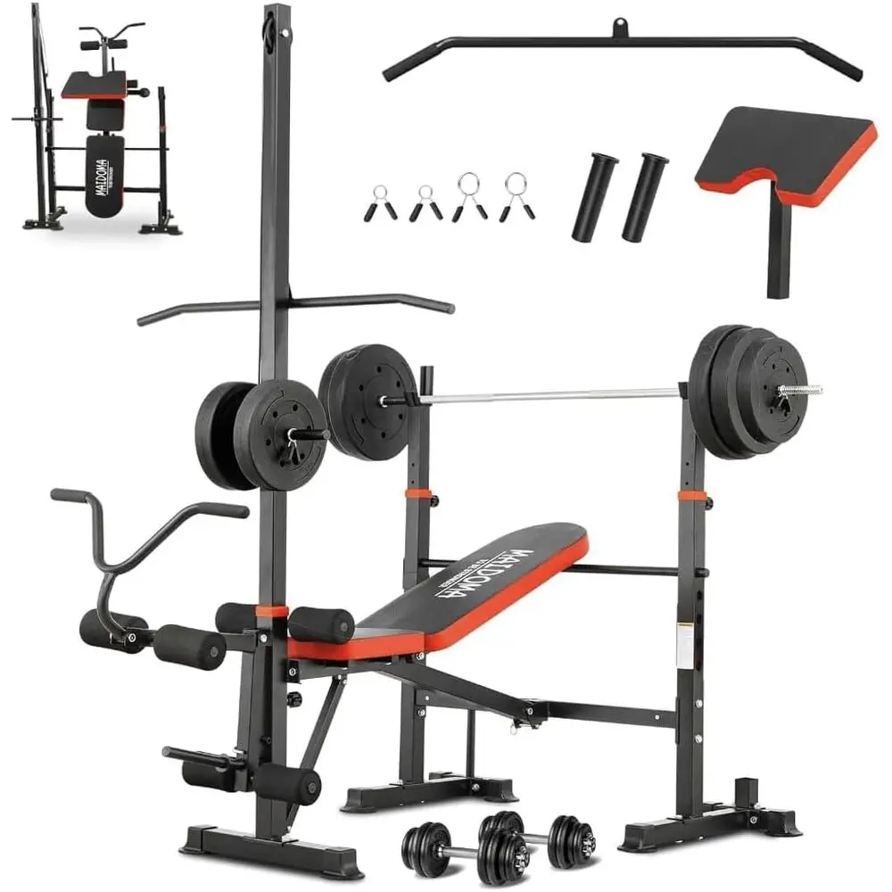 

1500LBS Capacity 8-in-1 Adjustable Weight Bench Set with Leg Extension/Curl for Full Body Workouts